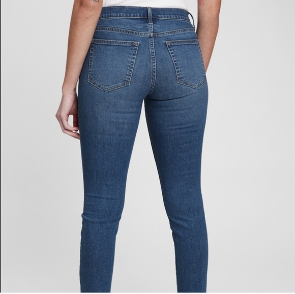Gap True Skinny High Waisted Rise Jeans Jeggings Casual Basic Denim Cropped - Picture 3 of 11